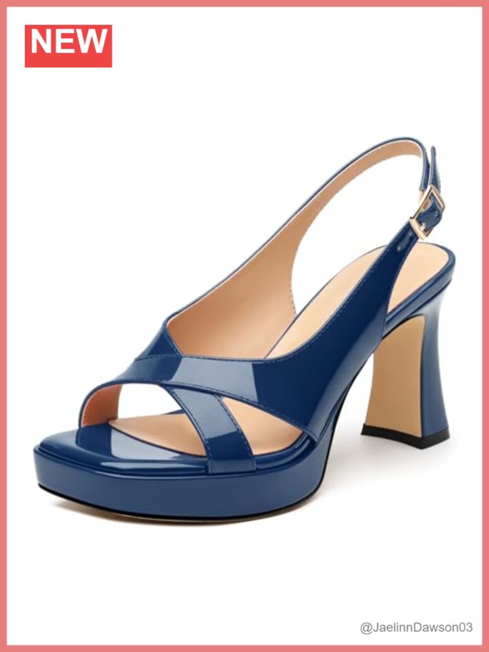 Women's Platform Heeled Sandals with Chunky Block Heel & Slingback Ankle Strap